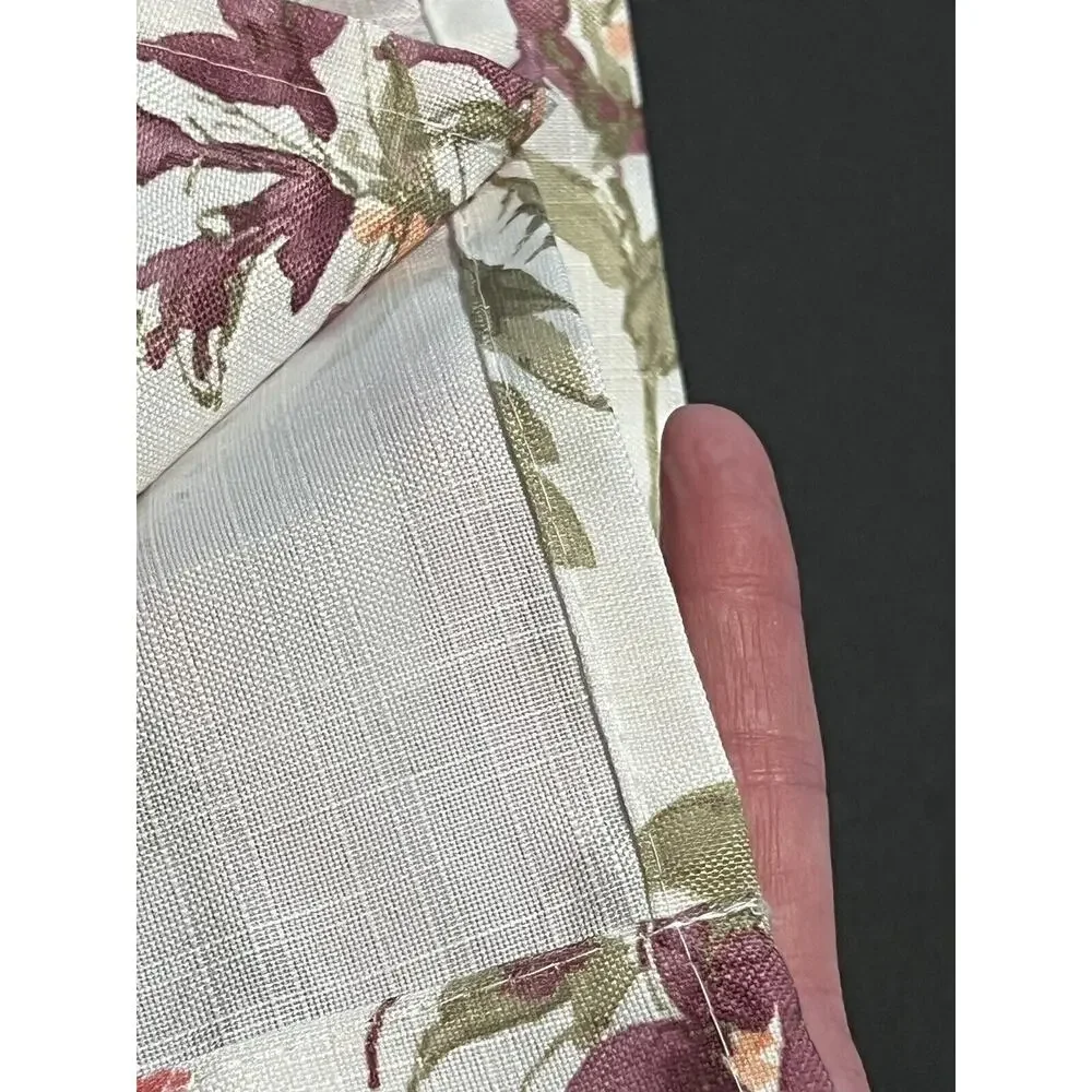 LAURA ASHLEY Wild Meadow Floral Window Curtains 2 Panels 38x96” Orange Blue Pink